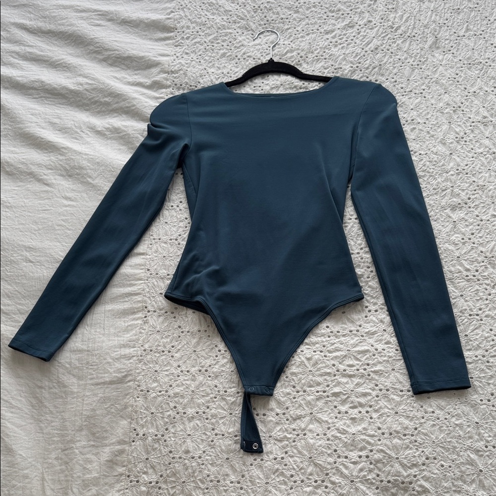 Babaton Long Sleeve Teal Bodysuit